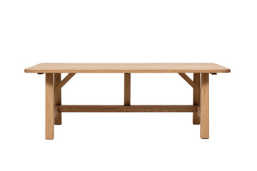 Simple, light-colored wooden dining table