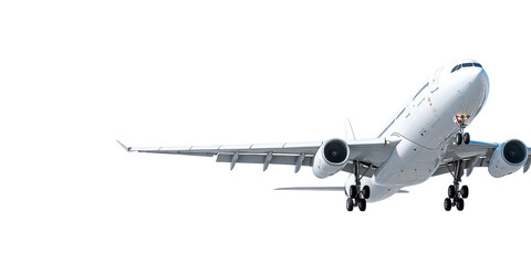 Fototapeta premium White airplane in flight