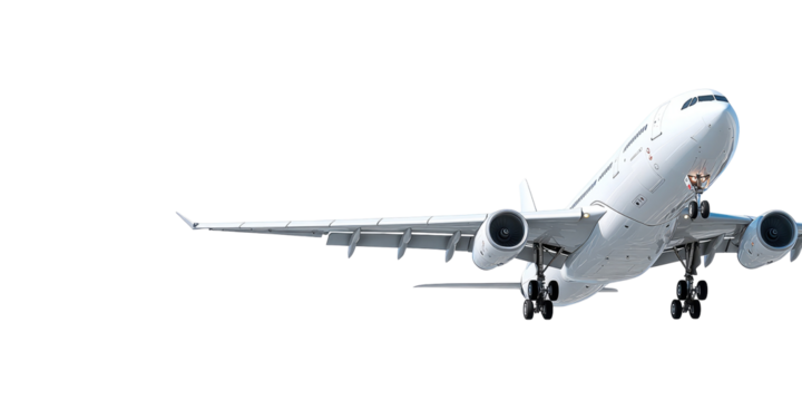 White airplane in flight