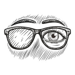 Obraz premium eye with glasses