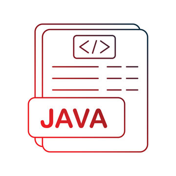 Java gradient outline icon with white background vector stock illustration
