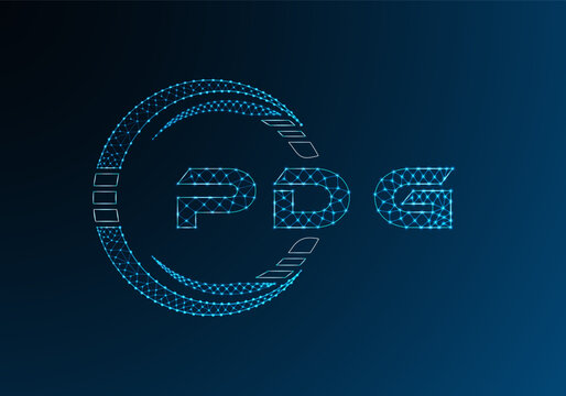 PDG low poly letter logo vector design. PDG lower poly logo design. Low poly logo.