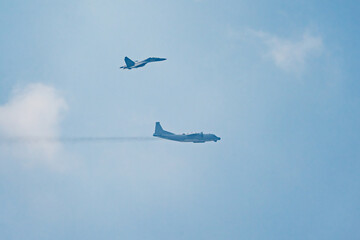 Air echelons fly over Beijing Chang'an Avenue during victory Day parade