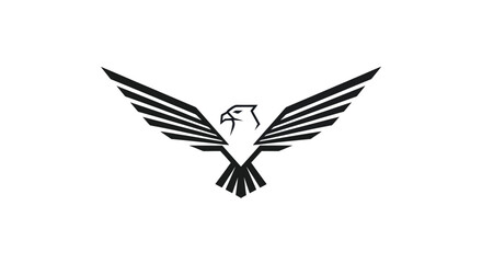 Majestic Eagle Logo with Spread Wings in Black and White.