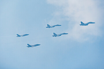 Air echelons fly over Beijing Chang'an Avenue during victory Day parade