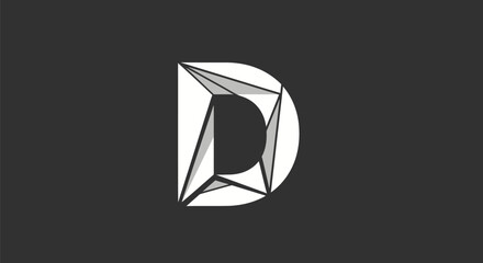 Geometric letter D logo design with abstract polygonal lines.