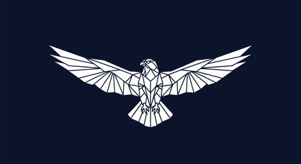 Geometric Eagle Logo Design with Spread Wings.