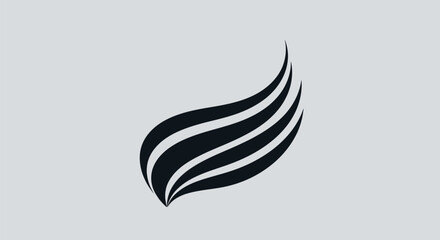 Obraz premium Abstract black and white flowing lines design element.