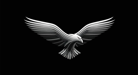 Majestic Eagle in Flight with Wings Spread Wide.