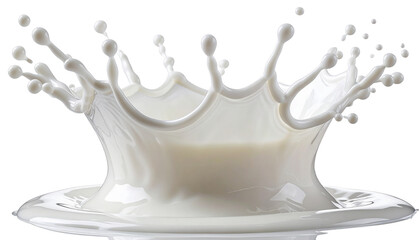 High-quality PNG of a milk splash crown, isolated on a clean white background.