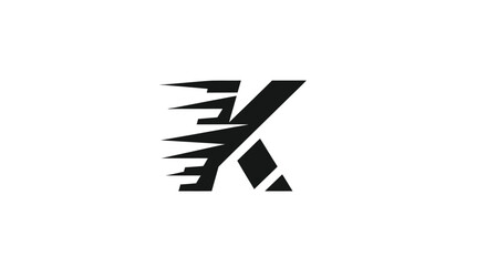 Dynamic Letter K Logo Design with Speed Lines.