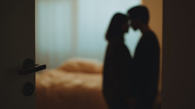 A cheating husband. A cheating wife. Two lovers have an  intimate relation in a hotel room