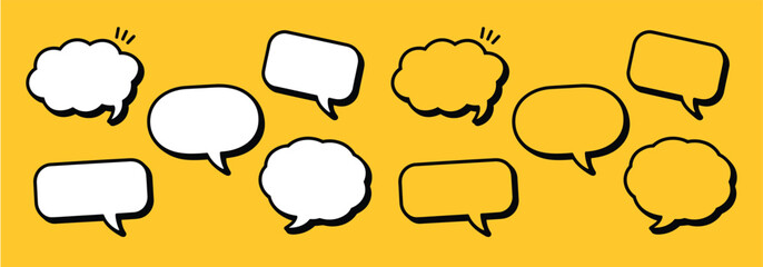 Fototapeta premium Speech Bubble Icon Set A Diverse Collection of Hand Drawn Style Speech Bubbles for Communication Dialogue and Expression in Graphic Design