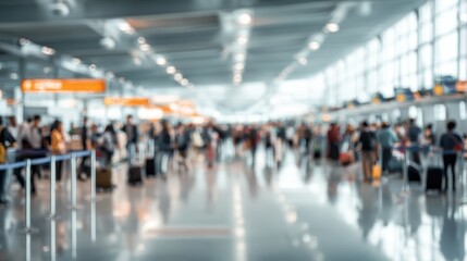 Obraz premium A busy airport terminal filled with travelers, showcasing the bustling atmosphere of modern air travel.