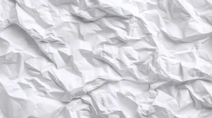Obraz premium Close - up view of crumpled white paper with visible wrinkles and creases, acting as a textured background.