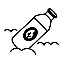 A drawing style icon representing recycle bottle
