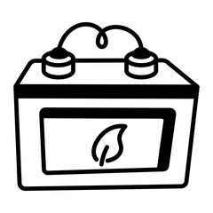 A sketchy style icon depicting eco battery
