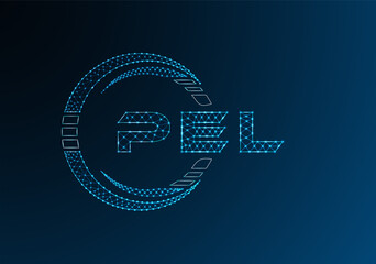 PEL low poly letter logo vector design. PEL lower poly logo design. Low poly logo.