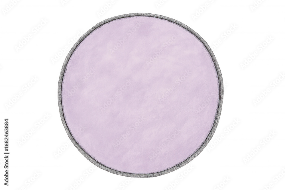 Poster simple purple circle with grey border, isolated on transparent background, providing copy space for 