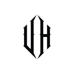 UH monogram logo design letter text name symbol monochrome logotype alphabet character simple logo