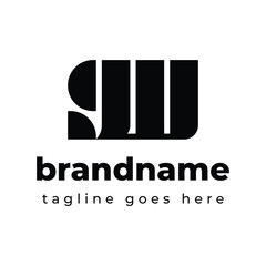 Letters GW Monogram Logo, for any business with WG or GW initials