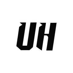 UH monogram logo design letter text name symbol monochrome logotype alphabet character simple logo