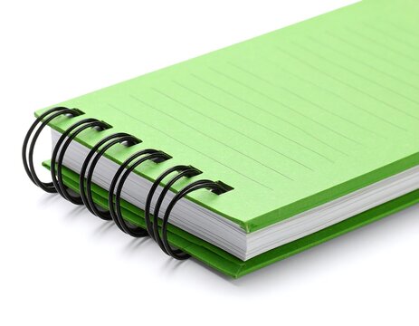 Green Spiral Notebook Closeup
