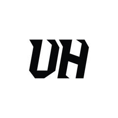 UH monogram logo design letter text name symbol monochrome logotype alphabet character simple logo