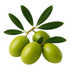 Obraz premium green olives with leaves