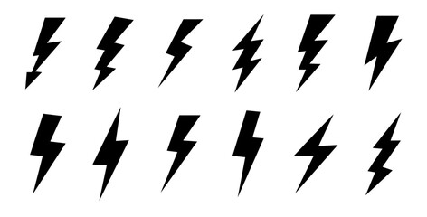 Lightning bolt. Thunderbolt pictogram. Thundershock zigzag arrow . Vector arrows