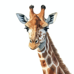 Elegant Giraffe Portrait with Detailed Spots and Gentle Expression