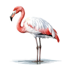 Fototapeta premium Elegant Flamingo with Pink Plumage and Distinctive BlackTipped Beak Standing Tall