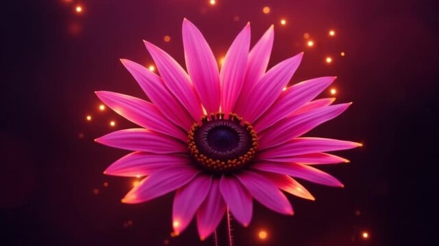 Fire with purple sunflower Equalizer VJ loop for music party background
