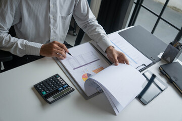 Auditor Reviewing Financial Statement for Accuracy