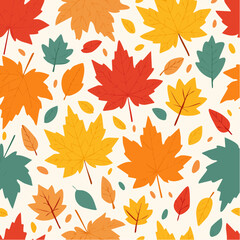 Obraz premium Colorful autumn leaves vector illustration for fabric and wrapping paper