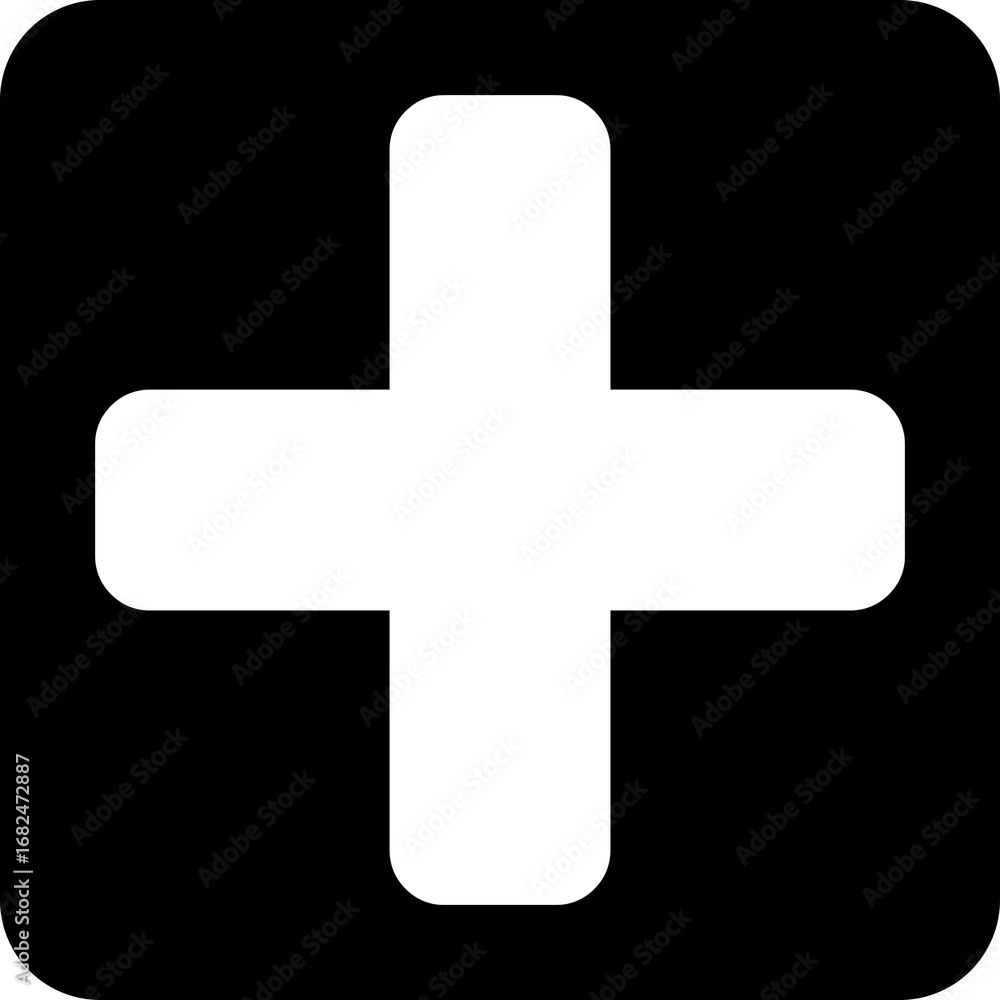 Poster black plus sign add create new icon vector