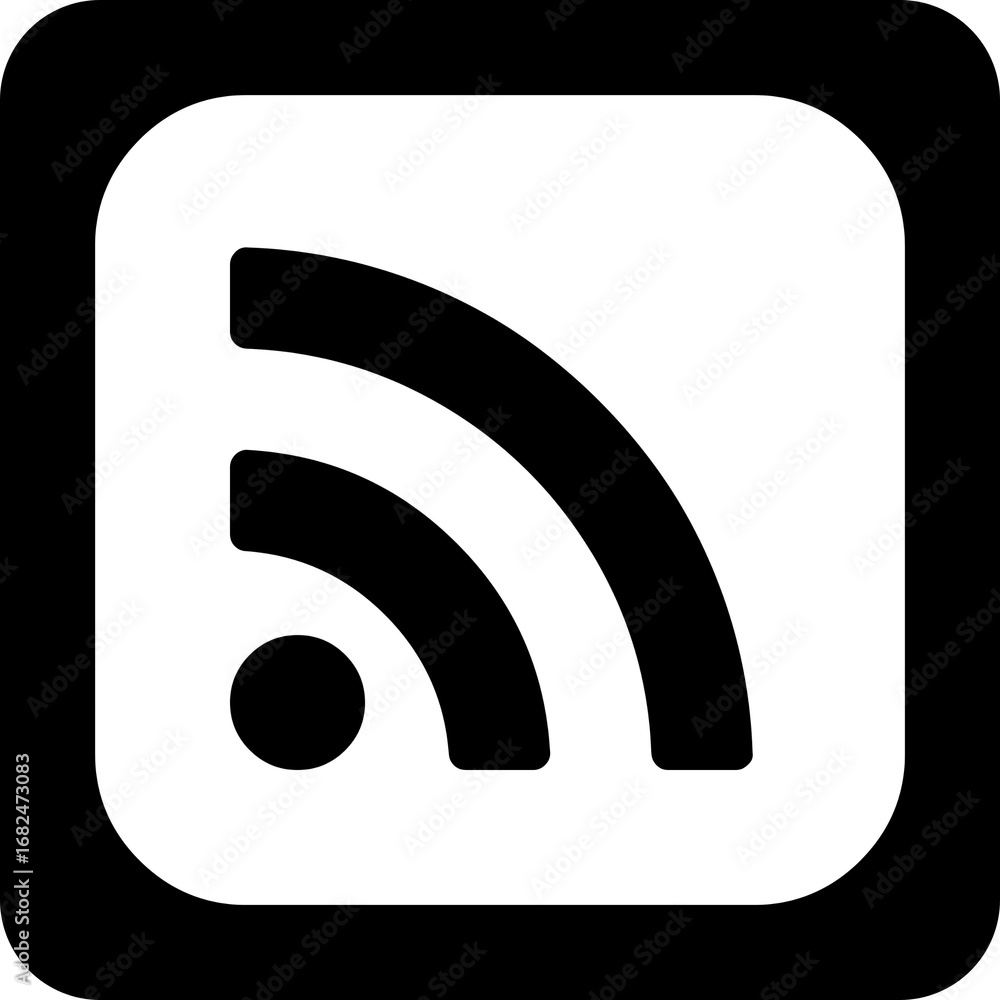 Poster rss feed subscribe button icon vector