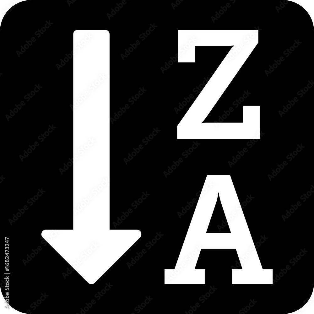 Poster reverse alphabetical order sort z-a icon