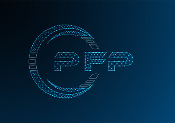 PFP low poly letter logo vector design. PFP lower poly logo design. Low poly logo.