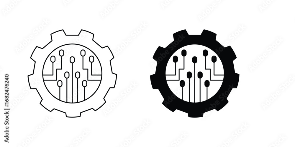 Wall mural api set icon with white background vector stock illustration