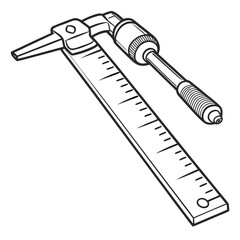 Measuring tool with ruler and pointer measurement scientific