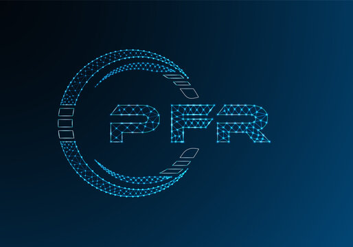 PFR low poly letter logo vector design. PFR lower poly logo design. Low poly logo.