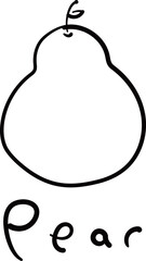 (Pear) hand drawn Fruit icons. Vector illustration.	