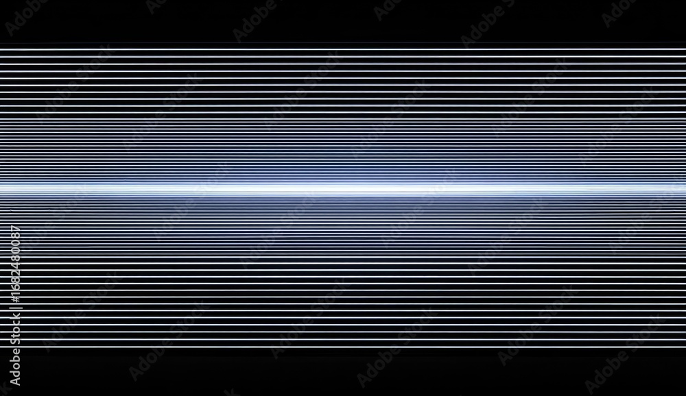 Poster horizontal lines with a bright, central light streak create a dynamic and modern abstract pattern.