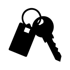 black silhouette of key and keychain
