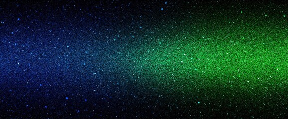 Obraz premium A captivating gradient of dark blue and vibrant green sparkles, creating a stunning background with a shimmering effect.
