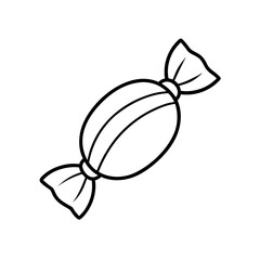 Simple white candy wrapper icon on black background