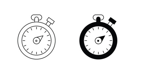 Stopwatch set icon with white background vector stock illustration