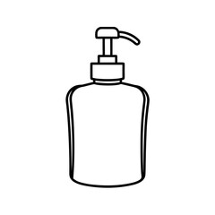 Fototapeta premium White soap dispenser icon on black background