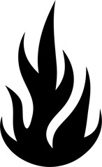 Fire Silhouette Vector | Flame Outline Clipart | Burning Heat Shape Design